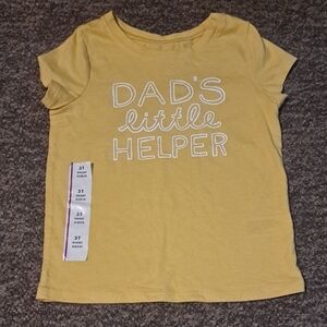 Cat & Jack Mustard 'Dad's Little Helper' Tee